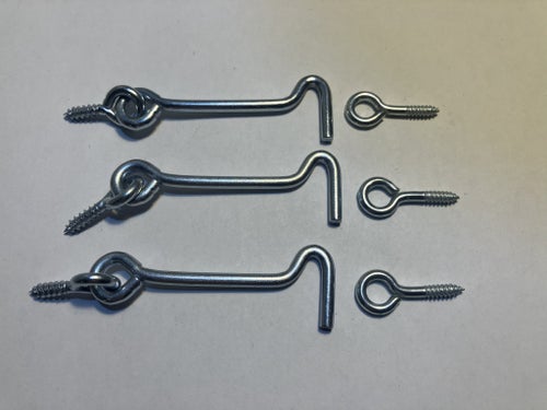 Kasthakar / Haspar med öglor - 62 x 21 x 3,5 mm - 3 st
