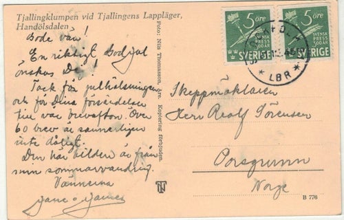 Handölsdalen Tjallingklumpen (förlag: Nils Thomasson, Åre)