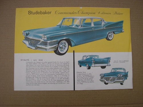 Försäljningsblad STUDEBAKER Commander-Champion