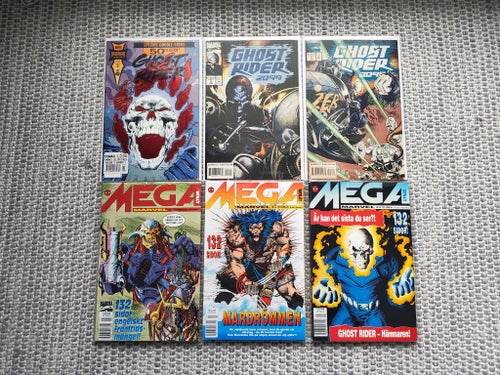 3 nr Mega Marvel & 3 nr Ghost Rider 2099