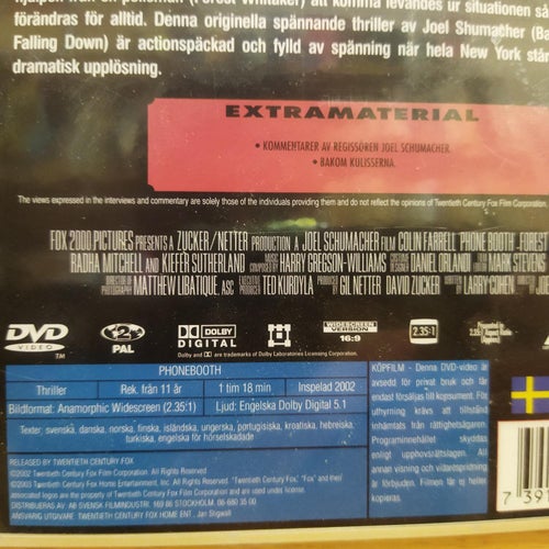 Phonebooth Colin Farrell, Kiefer Sutherland. DVD