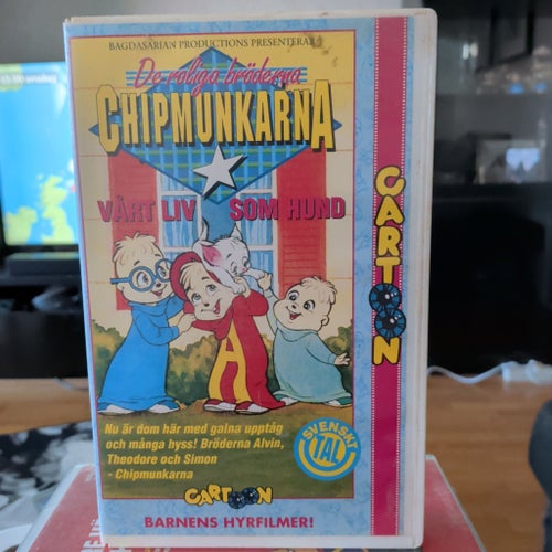 Chipmunkarna - Vårt liv som hund (VHS), EX HYR, Wendros, Svenskt tal, Nostalgi