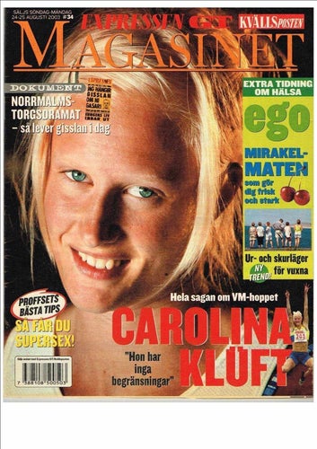 Expressen Magasinet 2023 Nr 34 - Omslagsbild: Carolina Klüft + artikel