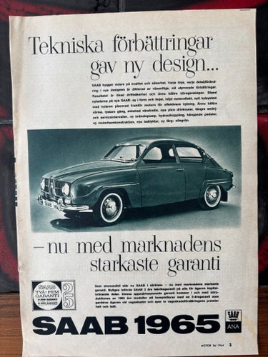 SAAB 1965 reklam annons
