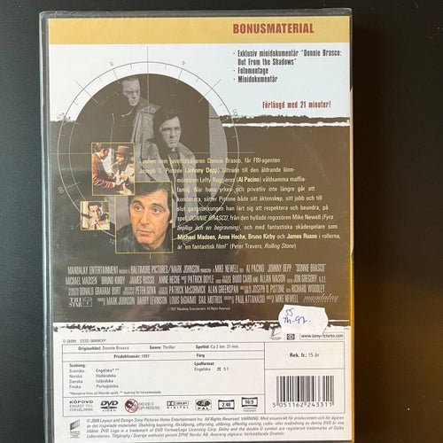 DONNIE BRASCO. PACINO, DEPP. MAFFIA - THE CLASSIC DVD COLLECTION 6. INPLASTAD