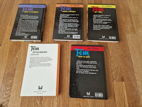 Bokpaket med 5 st FEM böcker Enid Blyton svensk text