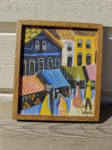 (W267) Walter Lima Feira Bahia -79 oljemålning 15x18 cm