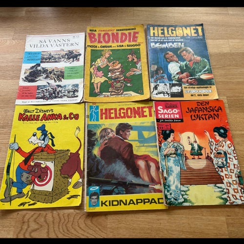 Ett part serietidningar 1960-70-tal