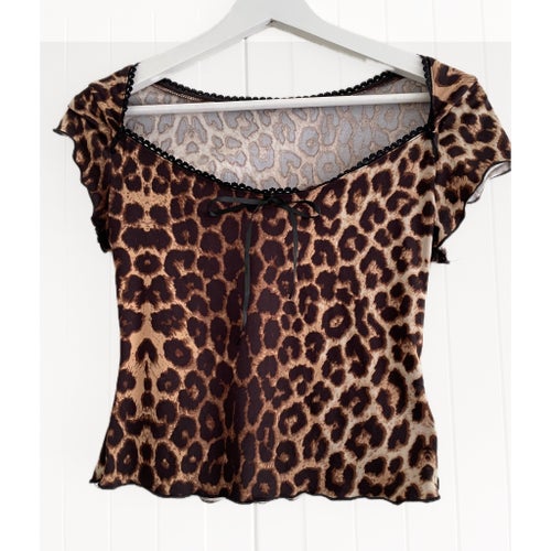 ROMWE leopardmönstrad topp, storlek XS