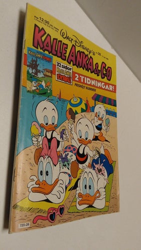 Kalle Anka 1988 nr 28 + Kalle Anka extra, olösta korsord + kupong på fliken