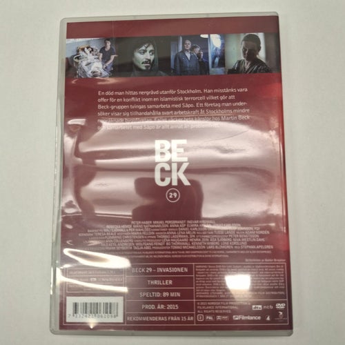 Beck nr 29 Invasionen - Region 2, DVD-Film, Svensk text, Fint skick
