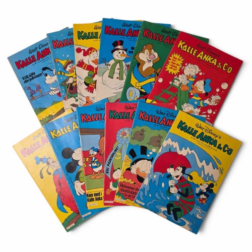 Kalle Anka & Co Serietidningar - 12 st 1975-1976