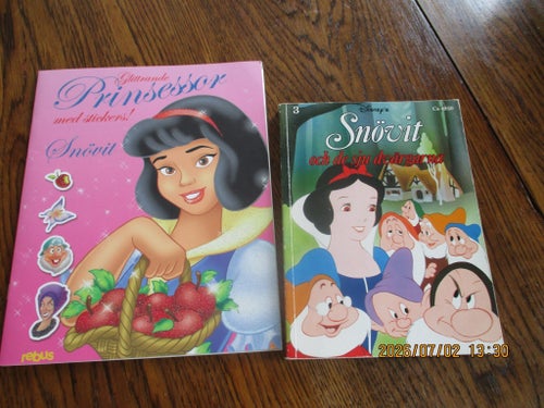 Glittrande Prinsessor med stickers! Snövit & bok Snövit och de sju dvärgarna