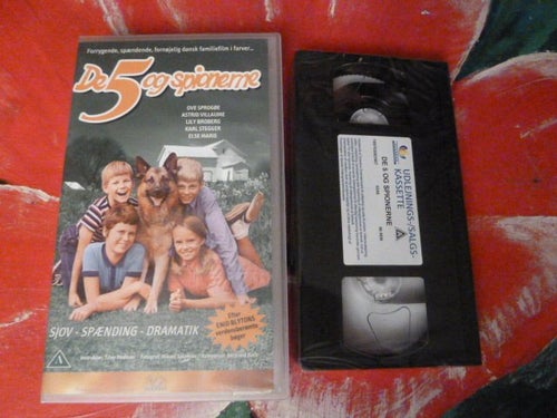 DE 5 OG SPIONERNE, VHS, FILM, DANSK, INPLASTAD