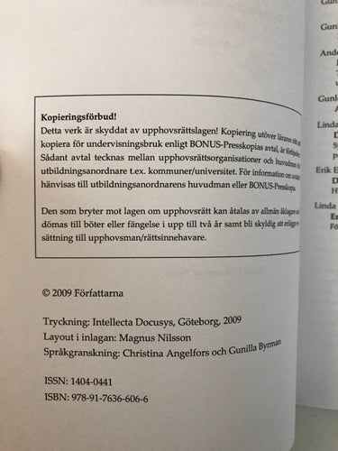 SVENSKA MÖTEN HEMMA OCH PÅ RESA red: Gunlög Fur och Erik Engsbråten 2009