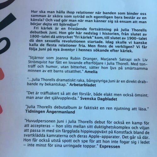 Fri kärlek / Julia Thorell. Thorell, Julia, 1984- (författare) ISBN 97891751502