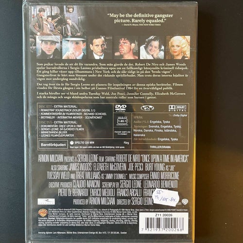 ONCE UPON A TIME IN AMERICA. MAFFIA - THE CLASSIC DVD COLLECTION 3. INPLASTAD