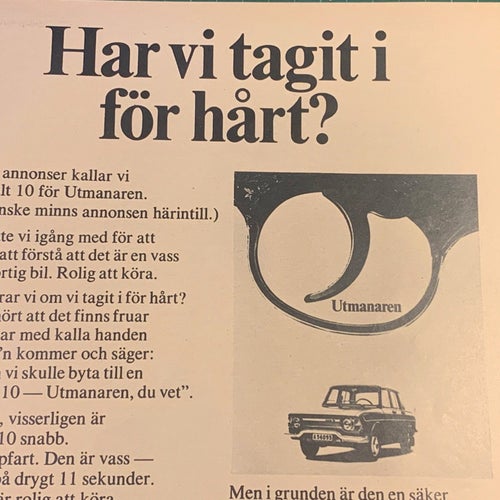 Retro-annons ”Renault 10 - utmanaren” från 1967