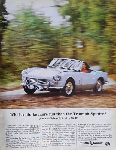 TRIUMPH SPITFIRE - THE NEW MARK II, REKLAMANNONS 1965