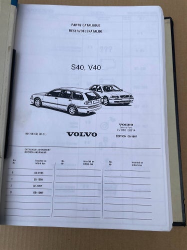 VOLVO Reservdelskatalog / Parts Catalogue S40 , V40