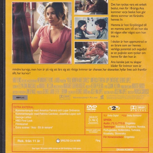 DVD / Smarta Kvinnor Med Riktiga Kurvor / Ex-rental/ America Ferrera/ Fint skick