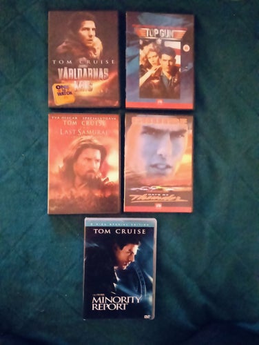 Tom Cruise DVD-filmer: Världarnas Krig, Top Gun, The Last Samurai, Days of