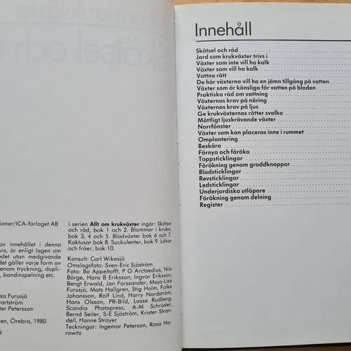 Allt om krukväxter Skötsel och råd av Maja Furusjö, 1980