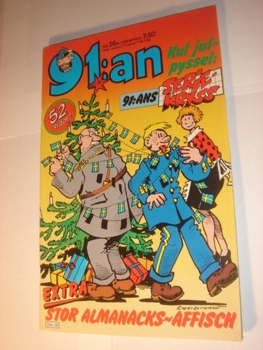 91:an (svensk) NY OLÄST Nr 26 1985 m AdresslapAlmanacka