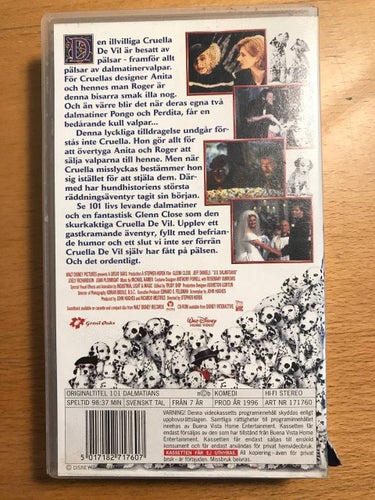 101 Dalmatiner VHS Svenskt Tal