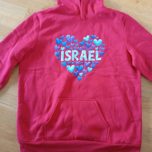 NY Röd hoodie, Israel storlek XXL
