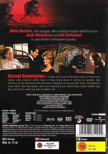Carnal Knowledge Jack Nicholson, Ann-Margret, Candice Bergen, Art Garfunkel