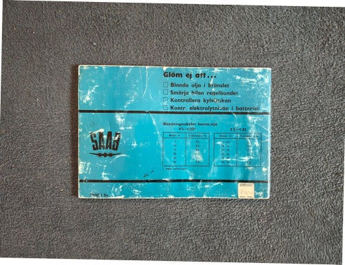 SAAB 95B 1963 Instruktionsbok.