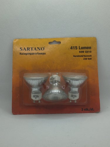 SARTANO 3x halogen GU10 50W varmvit nya i förpackning