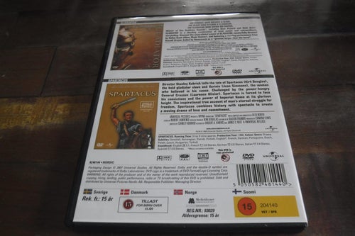 DVD Gladiator och Spartacus OBS 2 filmer/2 disc
