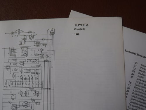 Elschema till Toyota Corolla 30, 1978.