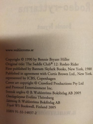 Rodeo-ryttarna av Bonnie Bryant. bok. Very Fine plus