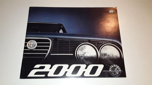 Alfa Romeo 2000 24 sidor med fram/baksida tryckt 1971?