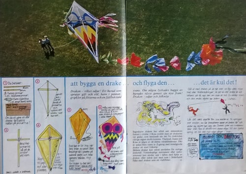 Att bygga och flyga en drake mm. Mycket rikt illustrerad.