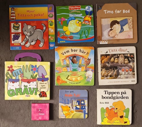 STORT bokpaket småbarns böcker pekböcker + Storycubes