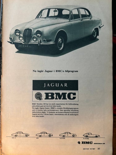 Jaguar 38S annons från 1967