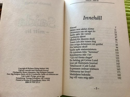 SAIDA MITT LIV Jeanette Mellvig 1992