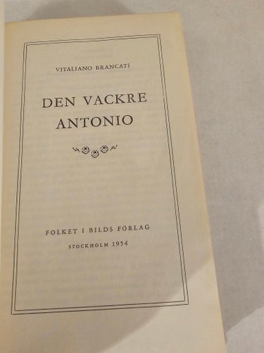 Bok Den vackre Antonio Vintage