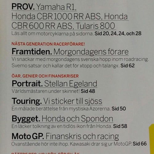 Bike nr 3 2009: Ducati 1098 S, Buell 1125 R, KTM RC8, Yamaha YZF-R1