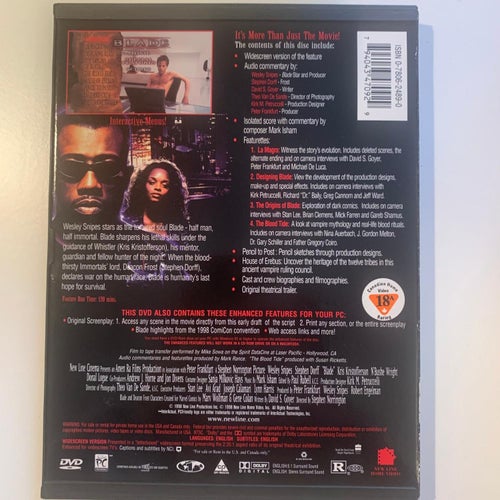 BLADE. DVD ACTION. IMPORT REGION 1 SNAPCASE. EJ SVENSK TEXT