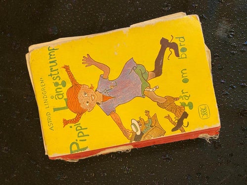 Pippi går ombord 1963 Astrid Lindgren Trasig men alla sidor kvar