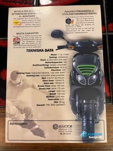 Piaggio Nrg Mc2 Moped Broschyr