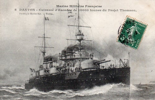 Gammalt vykort - Pansarkryssare Danton - N°7712