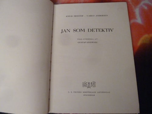 KNUD MEISTER, JAN SOM DETEKTIV, BOK, 1943