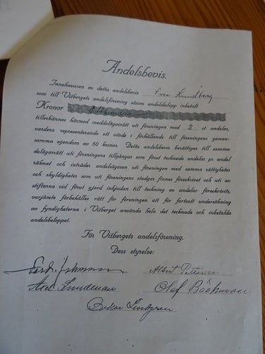 Historik över Vitbergets Andelsförenings guldgrävarhistoria åren 1927-34