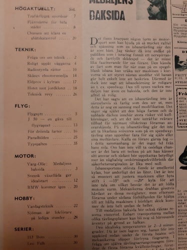 Teknikens Värld nr 2 1950: BMW R 51/2, motor, teknik, flyg, hobby